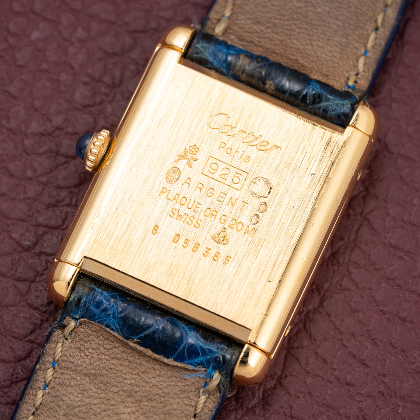Cartier Tank Must de Vermeil Lemon Roman Diam GM 1980s