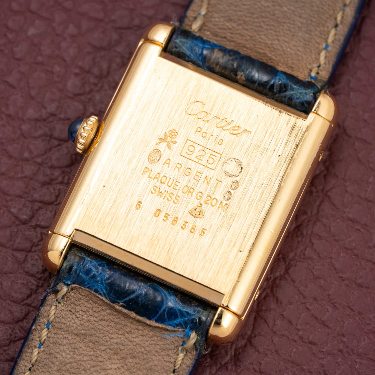 Cartier Tank Must de Vermeil Lemon Roman Diam GM 1980s