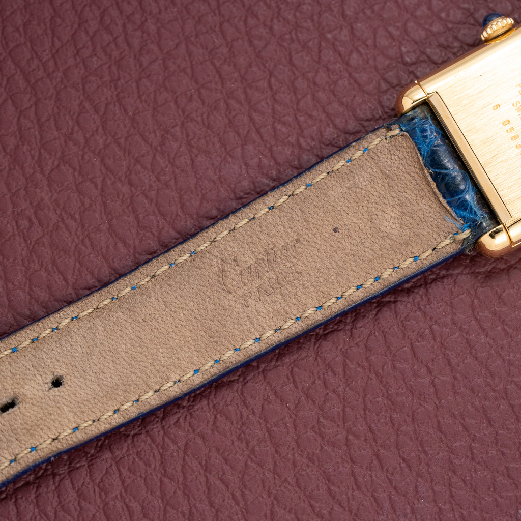 Cartier Tank Must de Vermeil Lemon Roman Diam GM 1980s