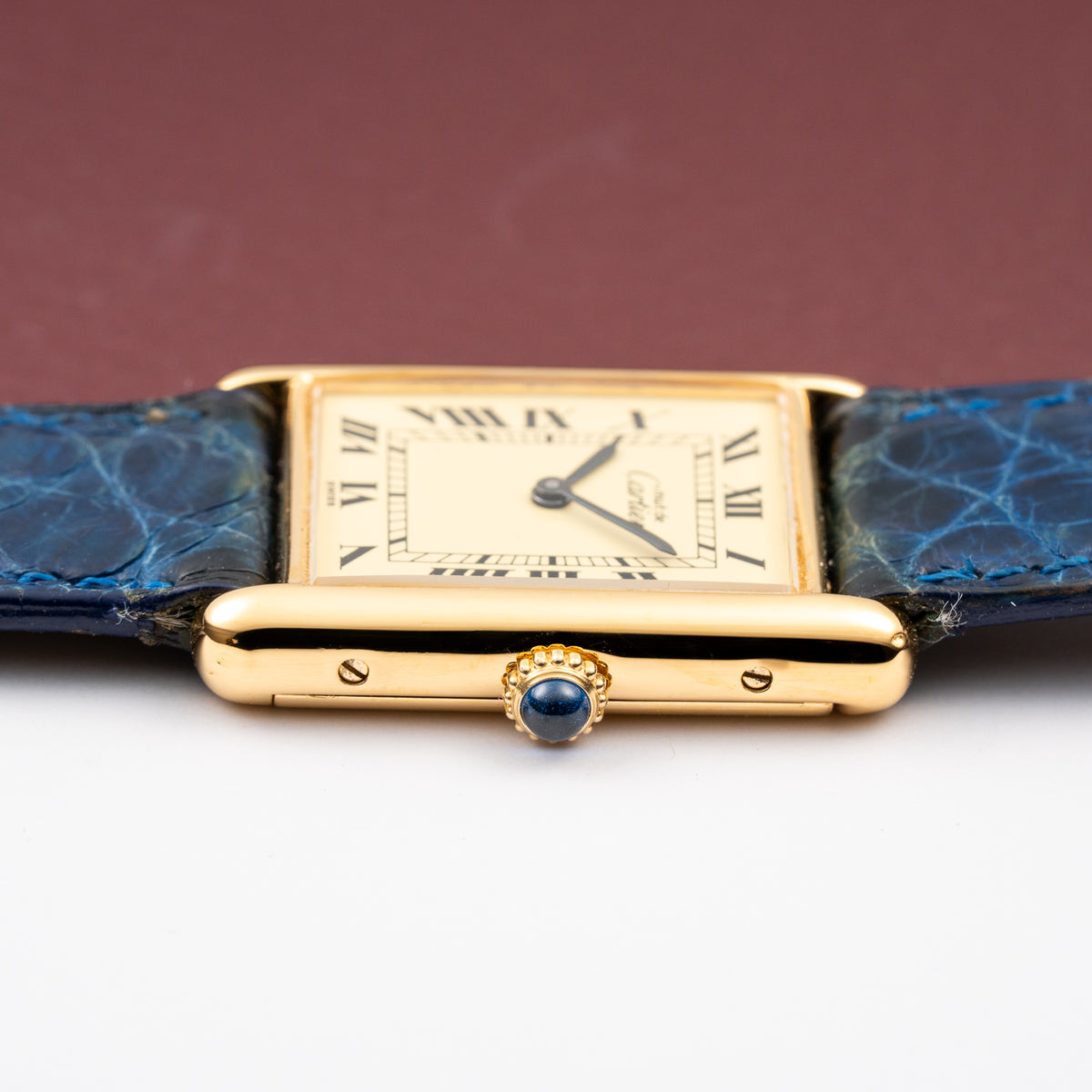 Cartier Tank Must de Vermeil Lemon Roman Diam GM 1980s