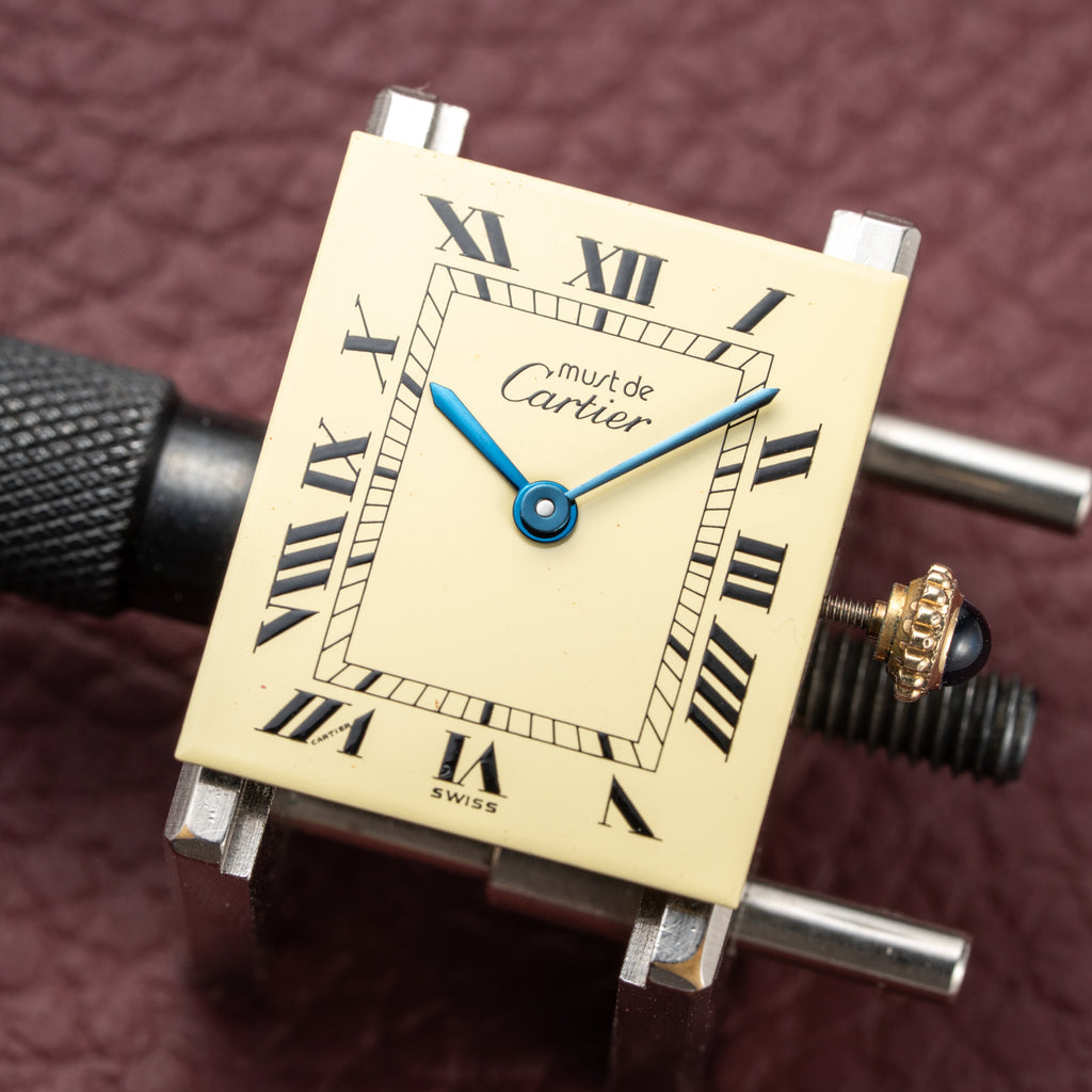 Cartier Tank Must de Roman Lemon Dial Vermeil from 1980s