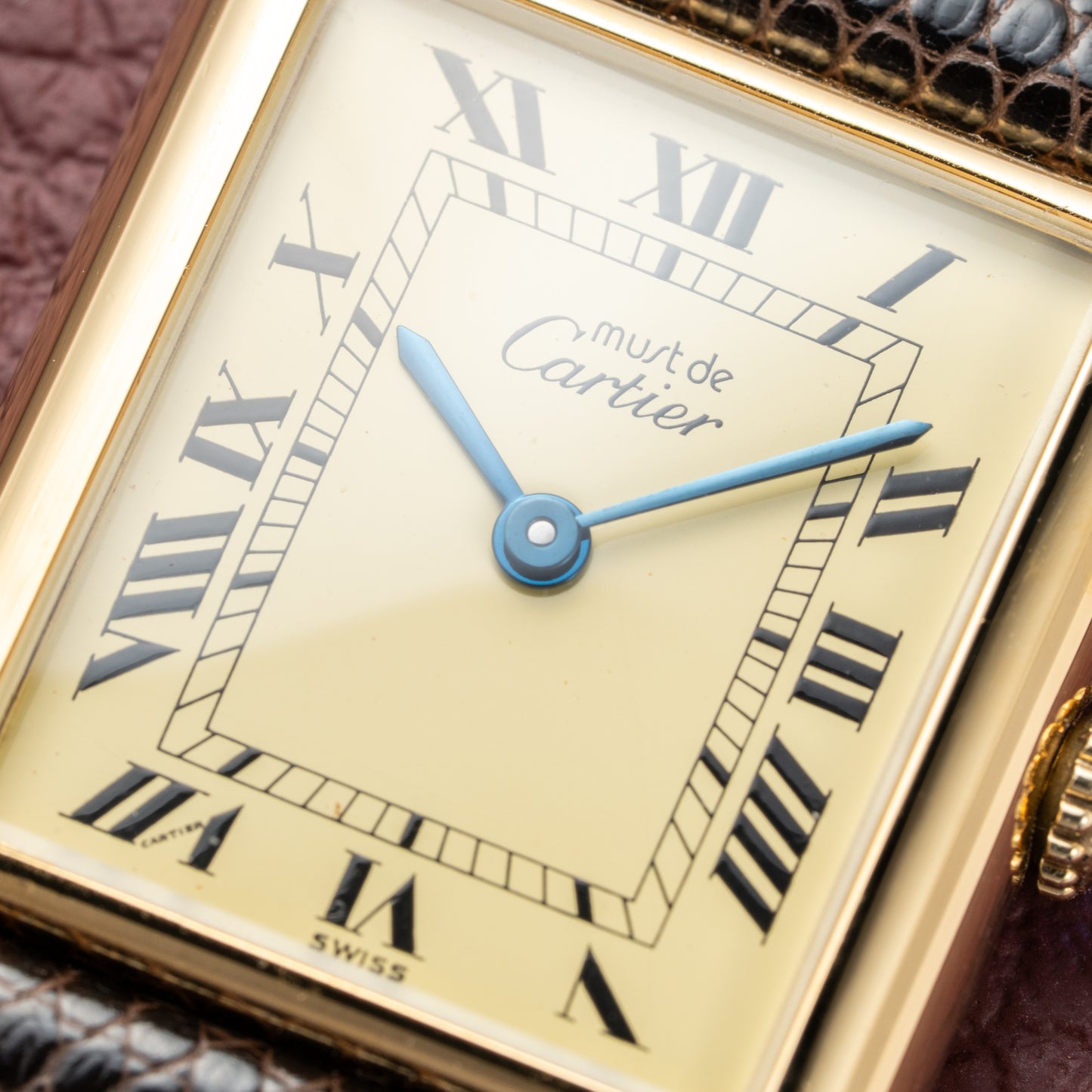 Cartier Tank Must de Roman Lemon Dial Vermeil from 1980s