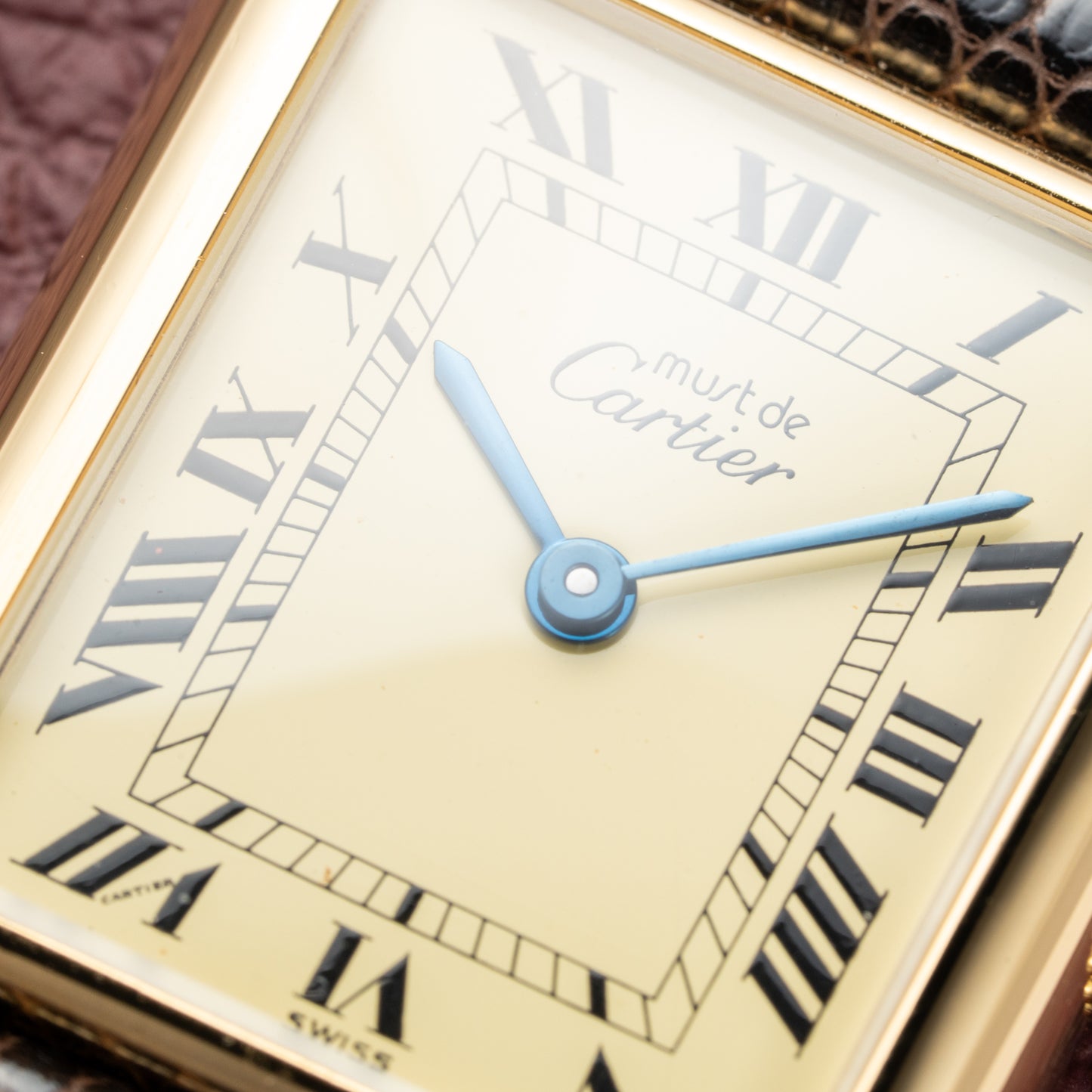 Cartier Tank Must de Roman Lemon Dial Vermeil from 1980s