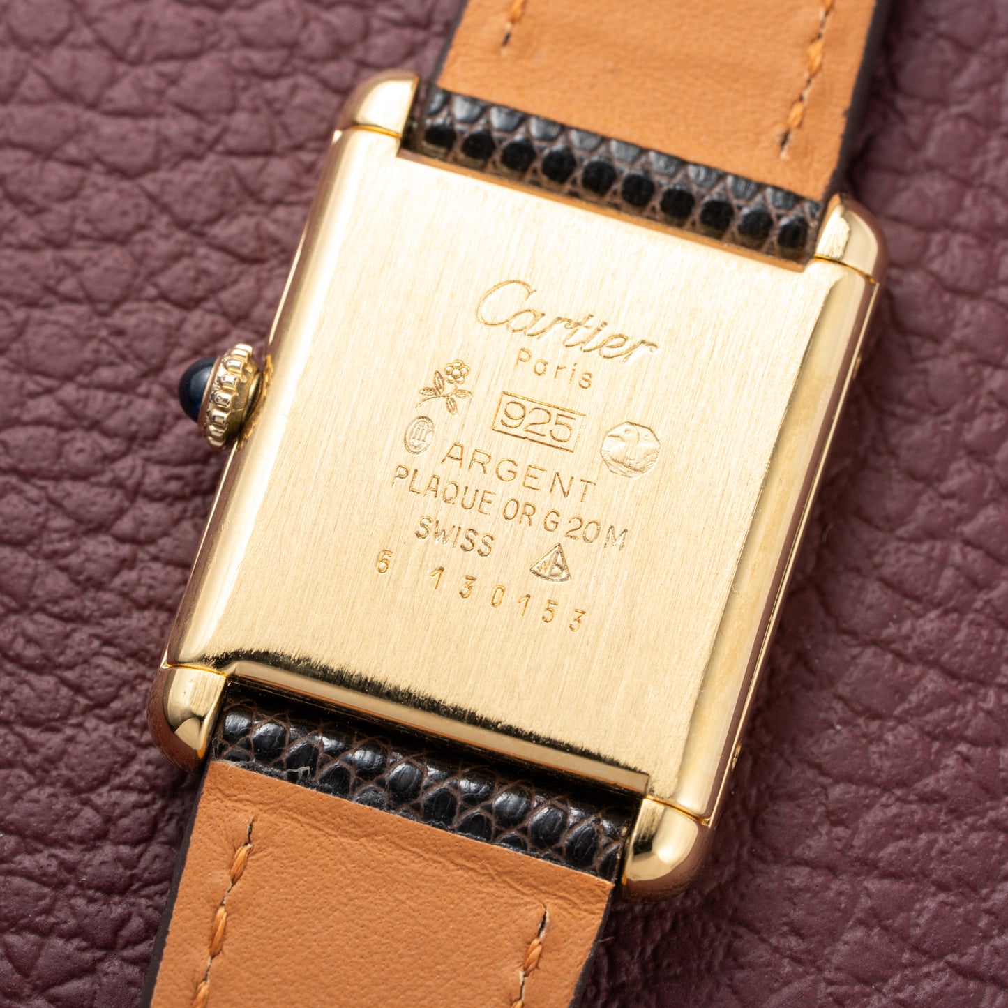 Cartier Tank Must de Roman Lemon Dial Vermeil from 1980s