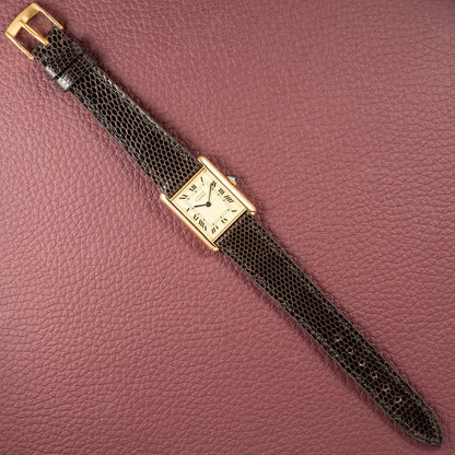 Cartier Tank Must de Roman Lemon Dial Vermeil from 1980s