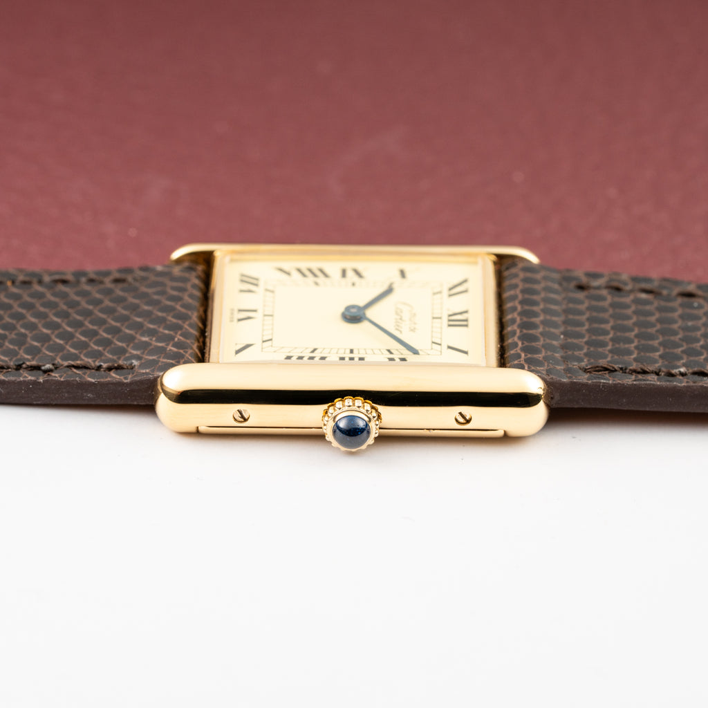 Cartier Tank Must de Roman Lemon Dial Vermeil from 1980s