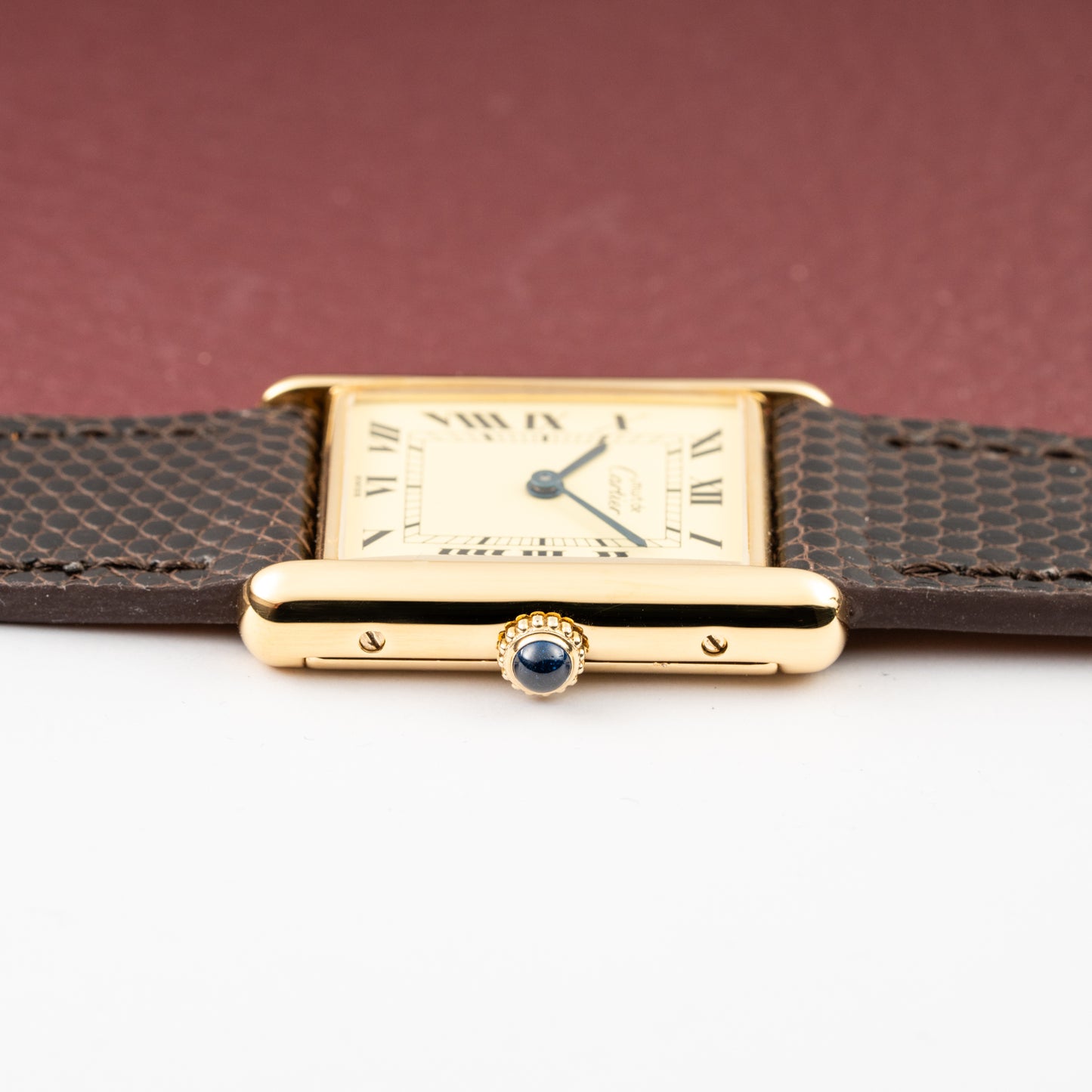 Cartier Tank Must de Roman Lemon Dial Vermeil from 1980s