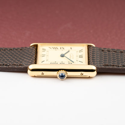 Cartier Tank Must de Roman Lemon Dial Vermeil from 1980s