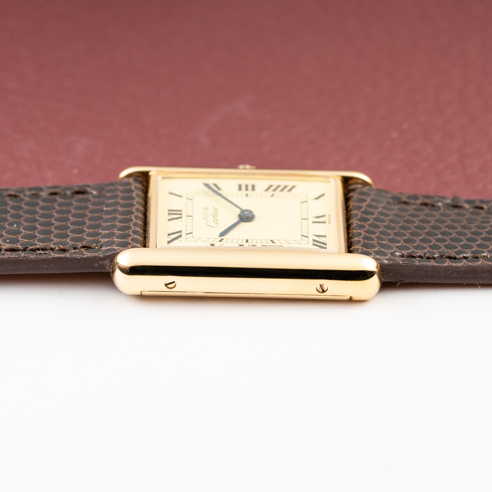 Cartier Tank Must de Roman Lemon Dial Vermeil from 1980s