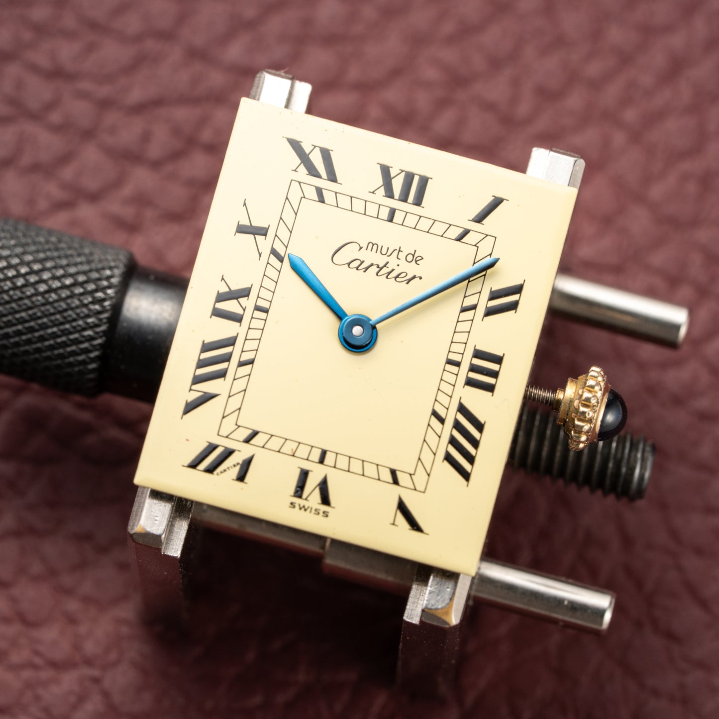 Cartier Tank Must de Roman Lemon Dial Vermeil from 1980s