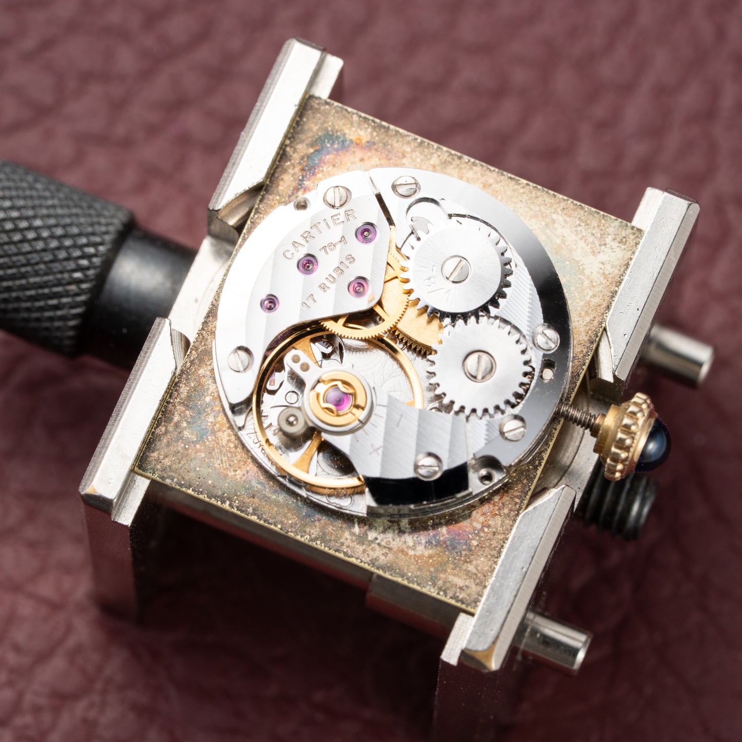 Cartier Tank Must de Roman Lemon Dial Vermeil from 1980s