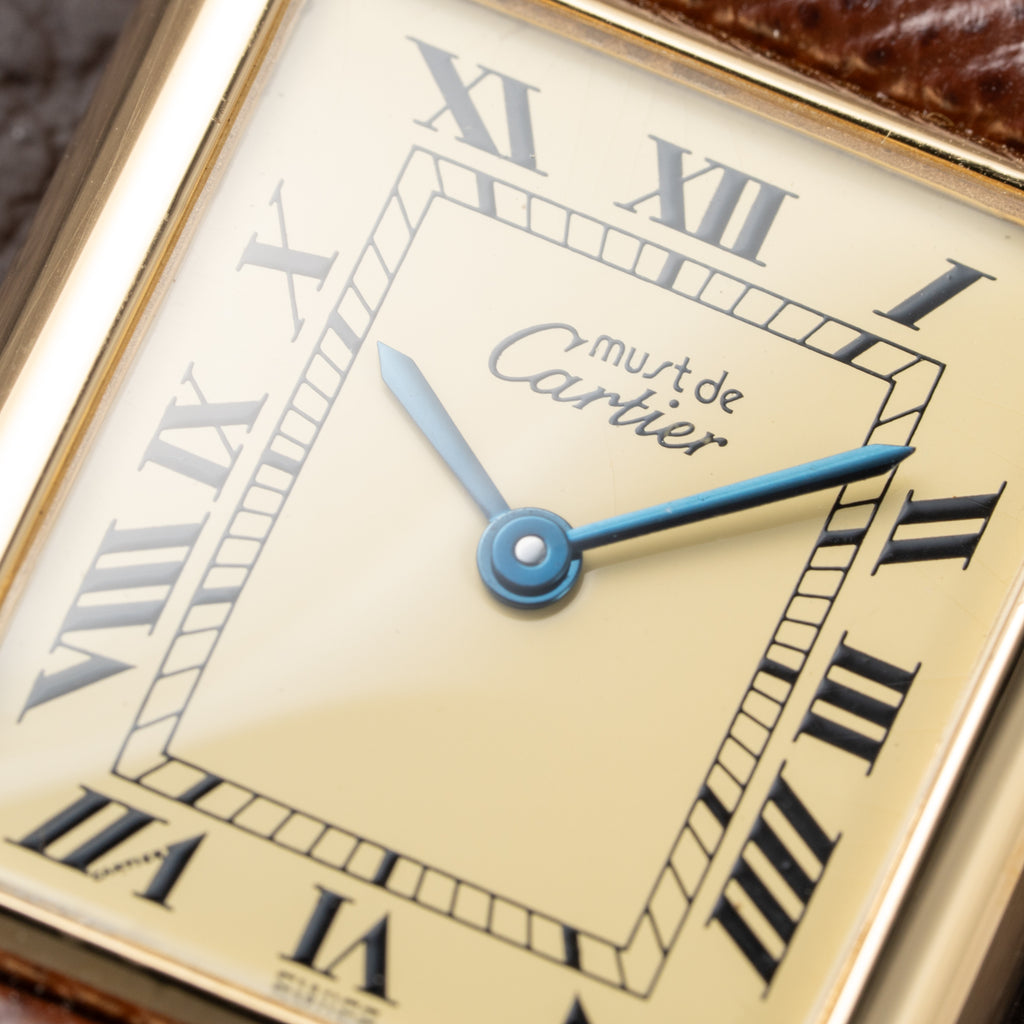 Cartier Tank Must de Roman Lemon Dial Vermeil from 1980s
