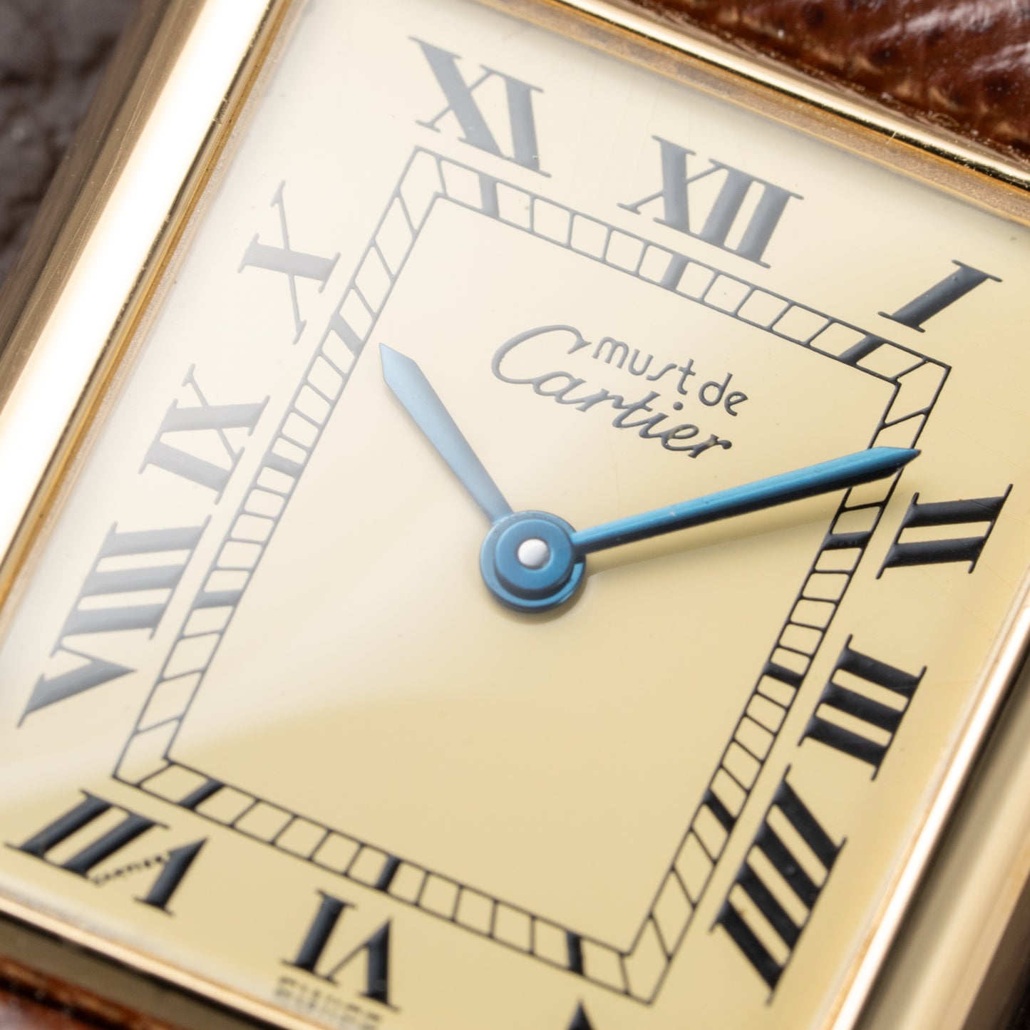 Cartier Tank Must de Roman Lemon Dial Vermeil from 1980s