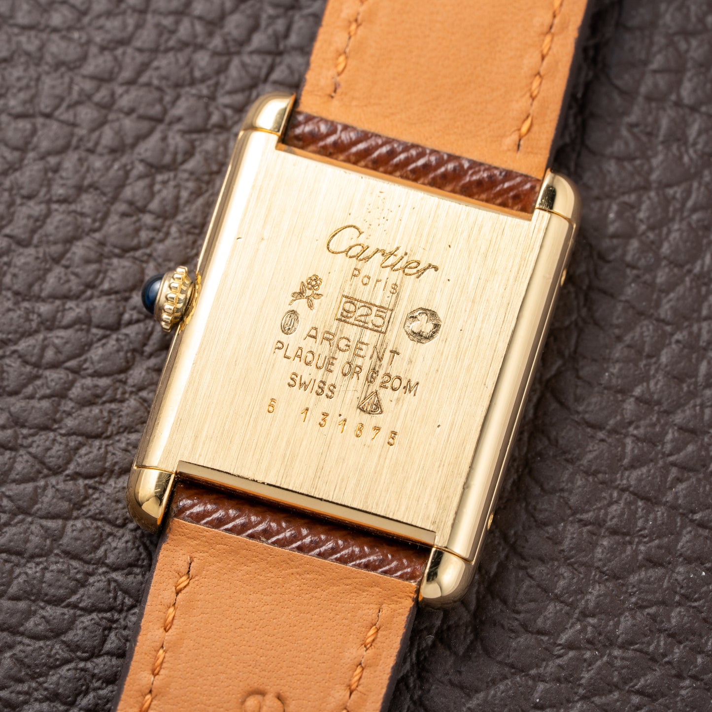 Cartier Tank Must de Roman Lemon Dial Vermeil from 1980s