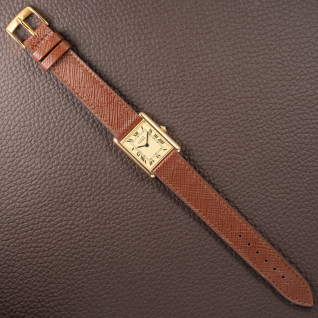 Cartier Tank Must de Roman Lemon Dial Vermeil from 1980s