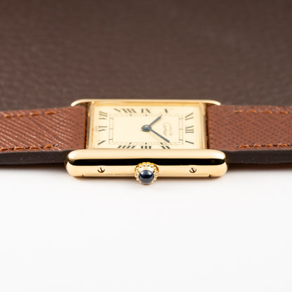 Cartier Tank Must de Roman Lemon Dial Vermeil from 1980s