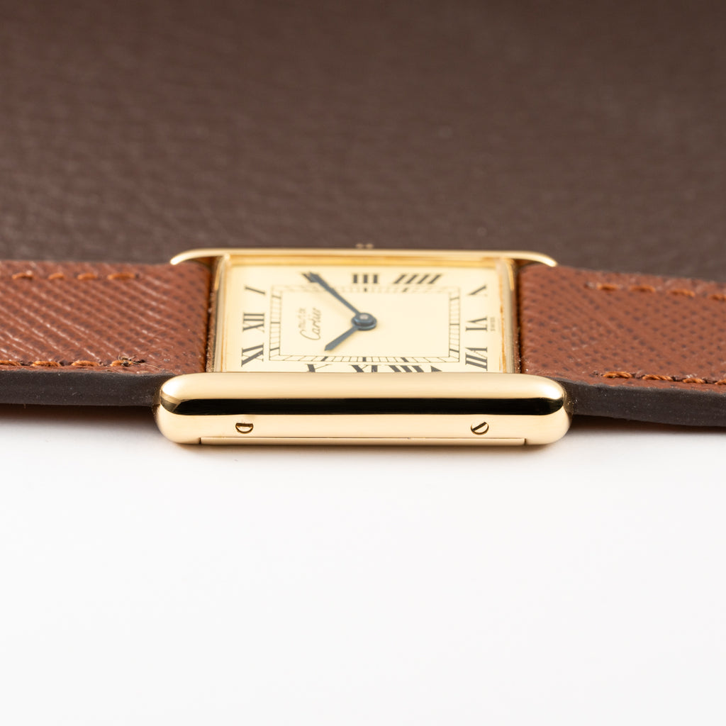 Cartier Tank Must de Roman Lemon Dial Vermeil from 1980s