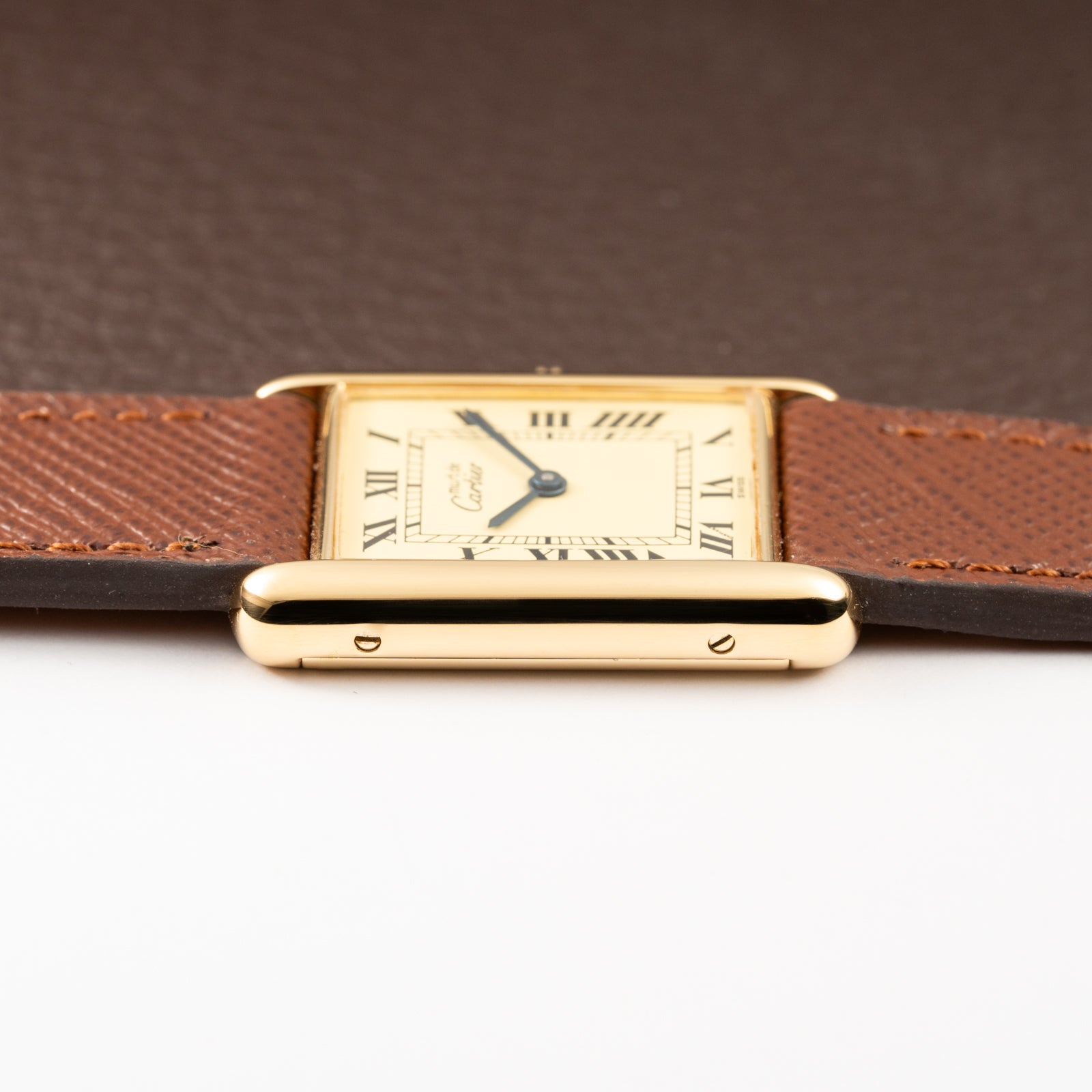 Cartier Tank Must de Roman Lemon Dial Vermeil from 1980s