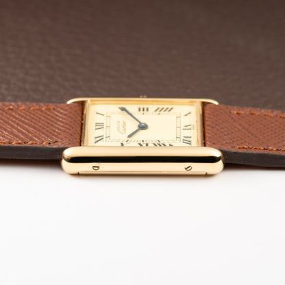 Cartier Tank Must de Roman Lemon Dial Vermeil from 1980s