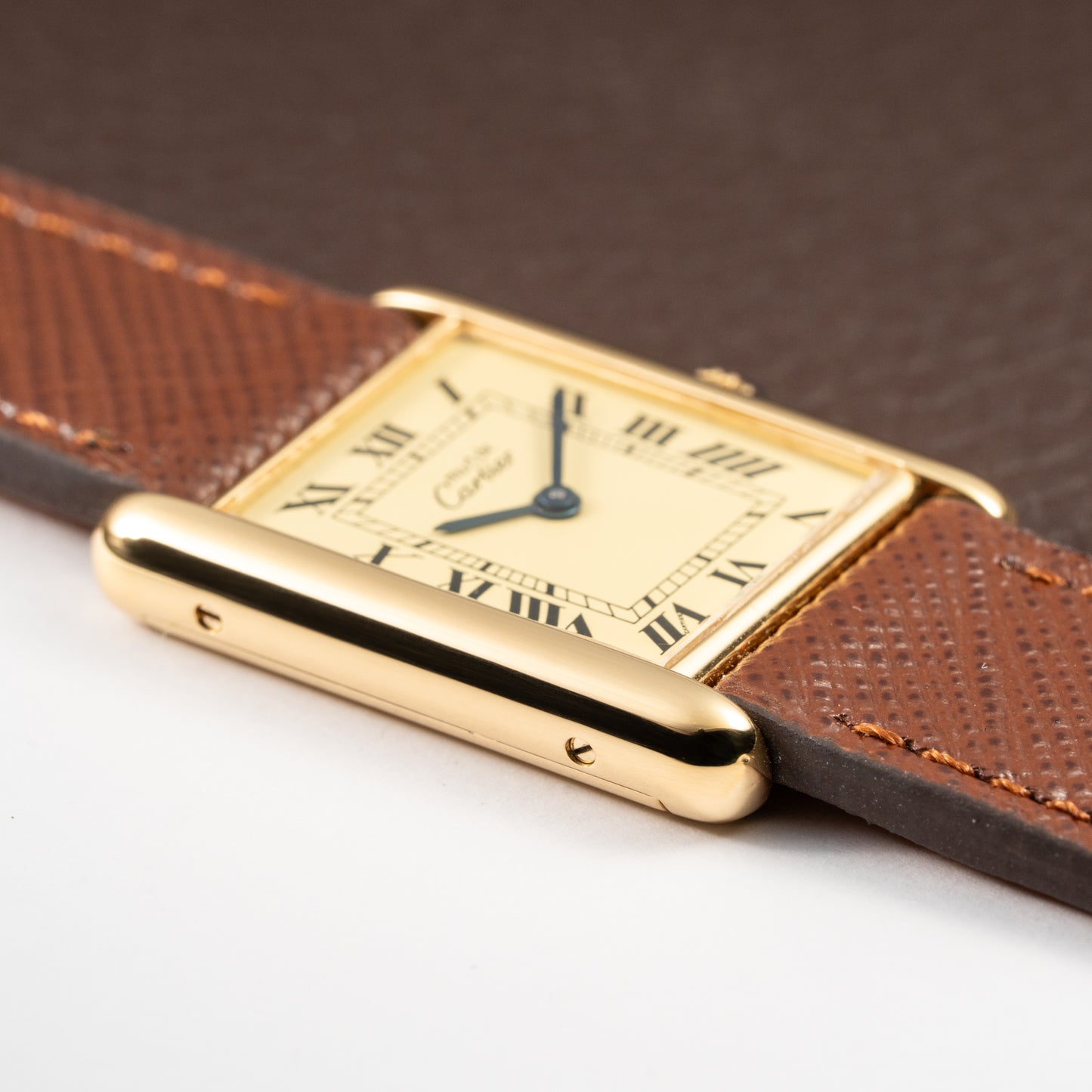 Cartier Tank Must de Roman Lemon Dial Vermeil from 1980s