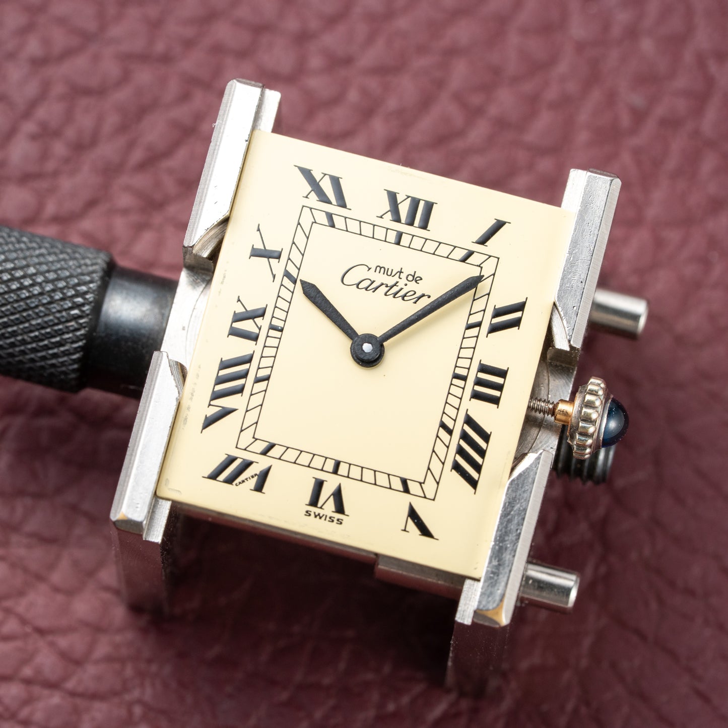 Cartier Tank Must de Roman Lemon Dial Vermeil from 1980s