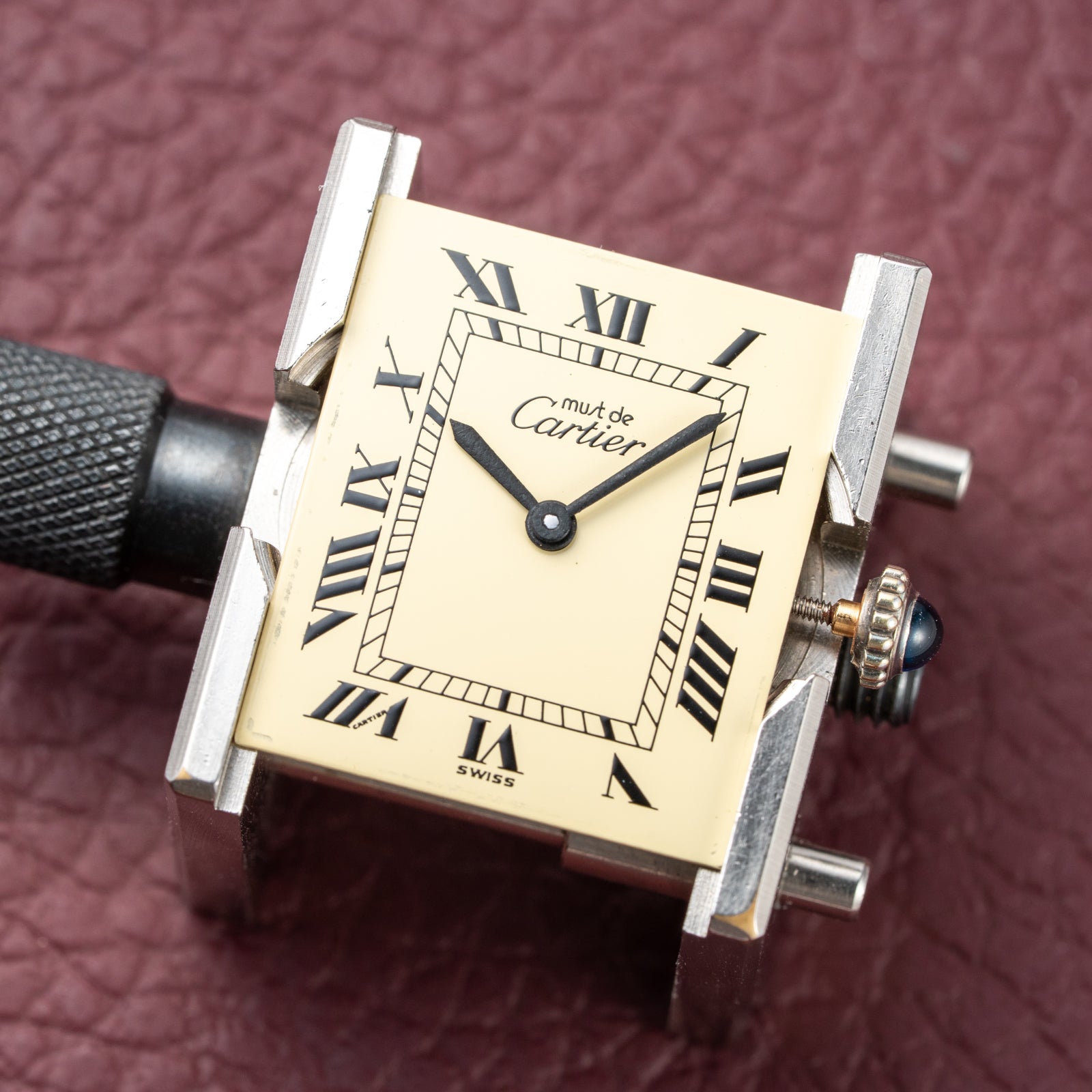 Cartier Tank Must de Roman Lemon Dial Vermeil from 1980s