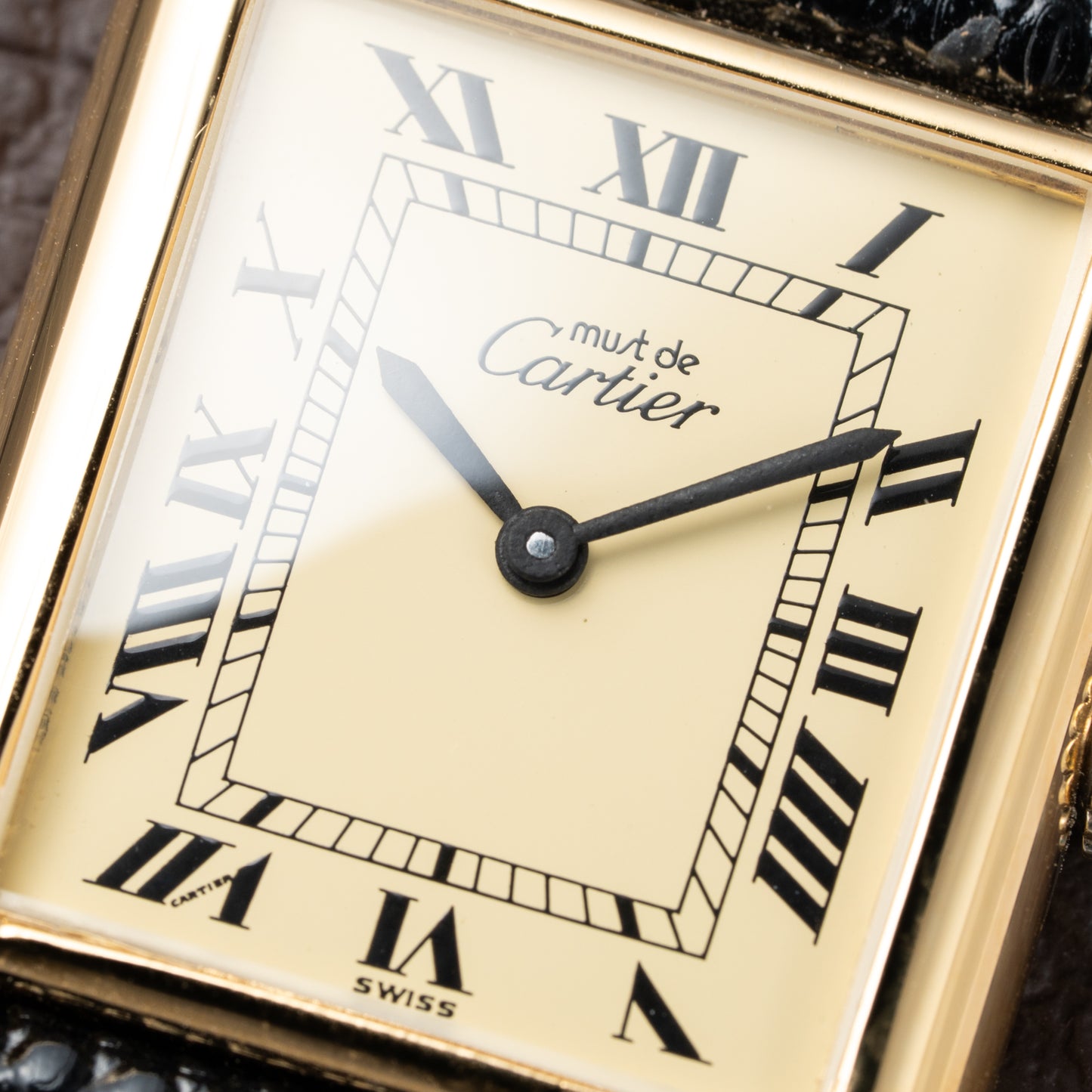 Cartier Tank Must de Roman Lemon Dial Vermeil from 1980s
