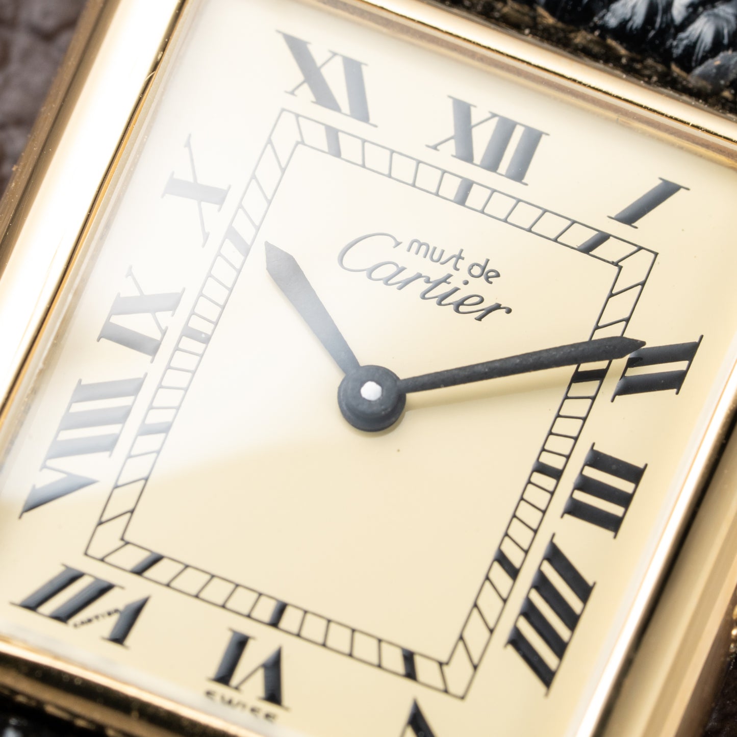 Cartier Tank Must de Roman Lemon Dial Vermeil from 1980s