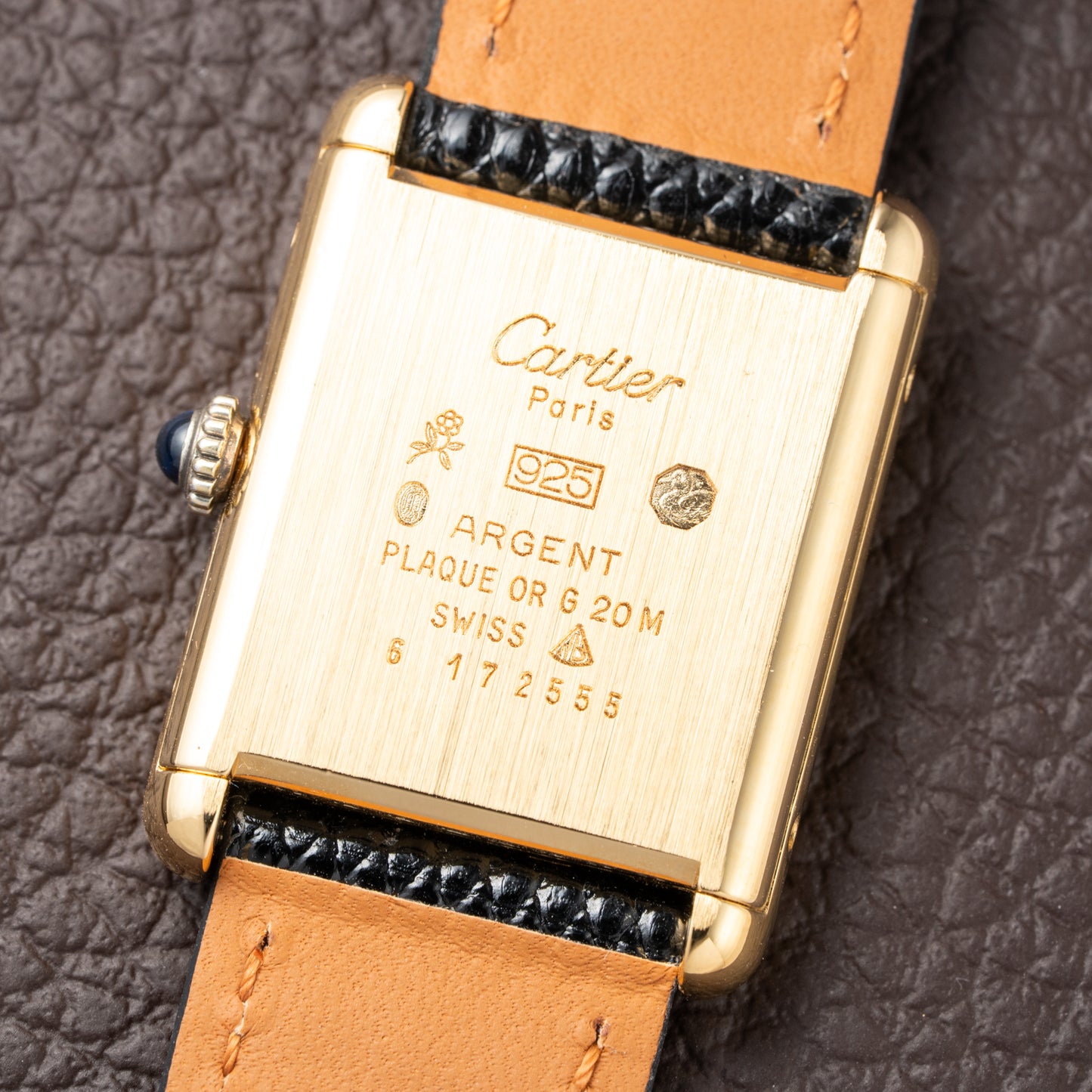 Cartier Tank Must de Roman Lemon Dial Vermeil from 1980s