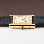 Cartier Tank Must de Roman Lemon Dial Vermeil from 1980s