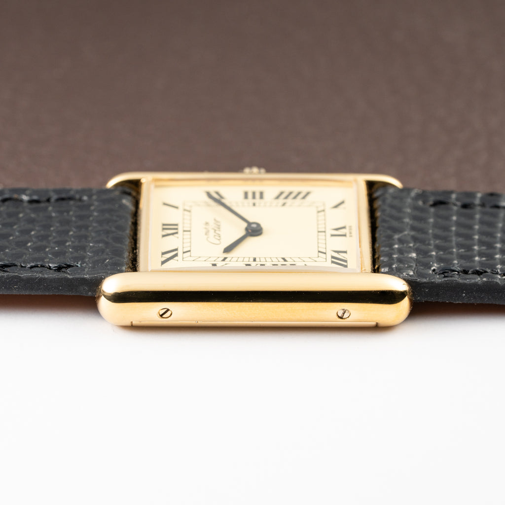 Cartier Tank Must de Roman Lemon Dial Vermeil from 1980s