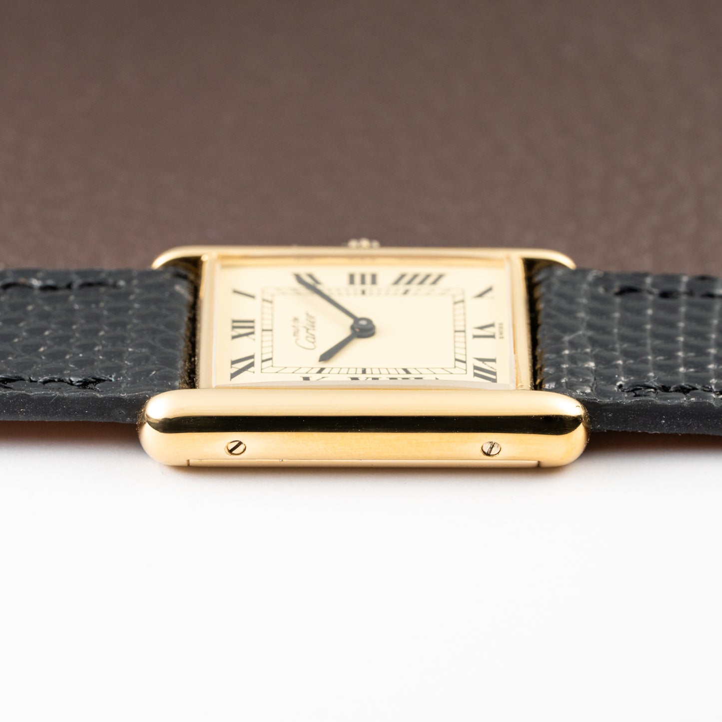 Cartier Tank Must de Roman Lemon Dial Vermeil from 1980s