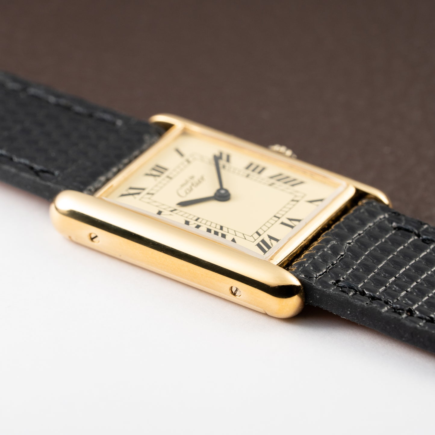 Cartier Tank Must de Roman Lemon Dial Vermeil from 1980s