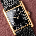 Cartier Tank Must de Black Roman Vermeil GM 1980s