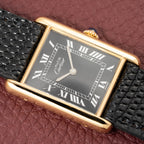 Cartier Tank Must de Black Roman Vermeil GM 1980s