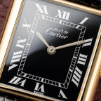 Cartier Tank Must de Black Roman Vermeil GM 1980s