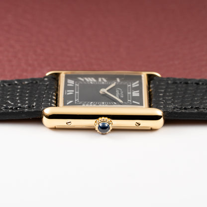 Cartier Tank Must de Black Roman Vermeil GM 1980s