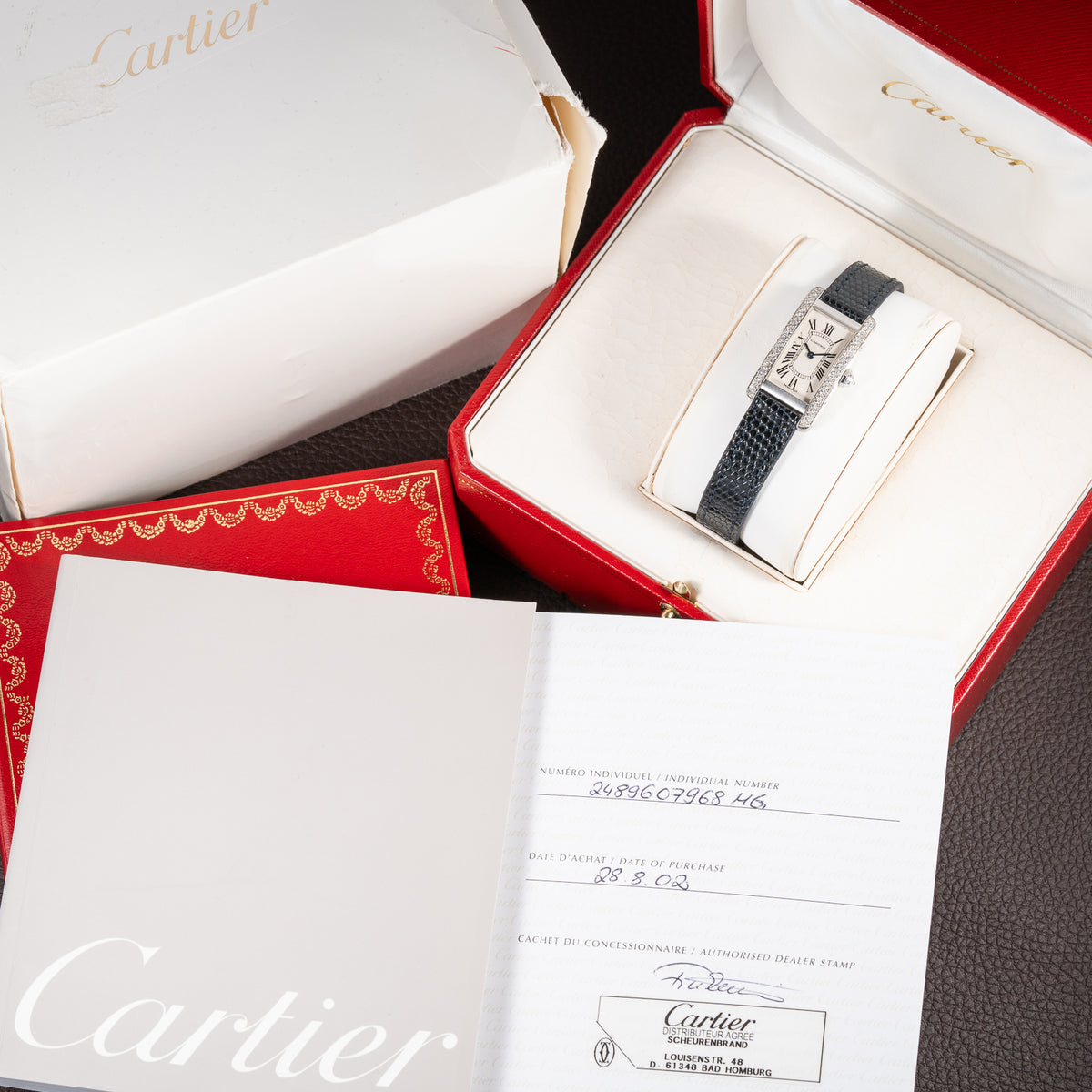 Cartier Américaine Factory Diamond Set 18k White Gold Full Set Ref 2489 from 2002