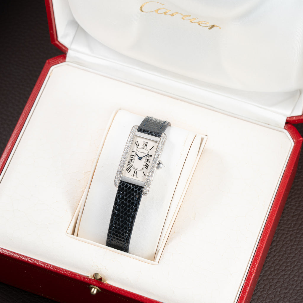 Cartier Américaine Factory Diamond Set 18k White Gold Full Set Ref 2489 from 2002