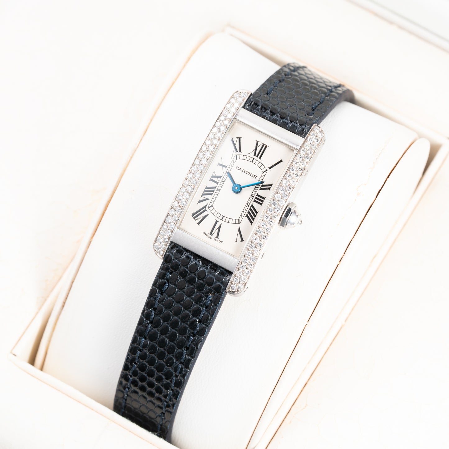 Cartier Américaine Factory Diamond Set 18k White Gold Full Set Ref 2489 from 2002