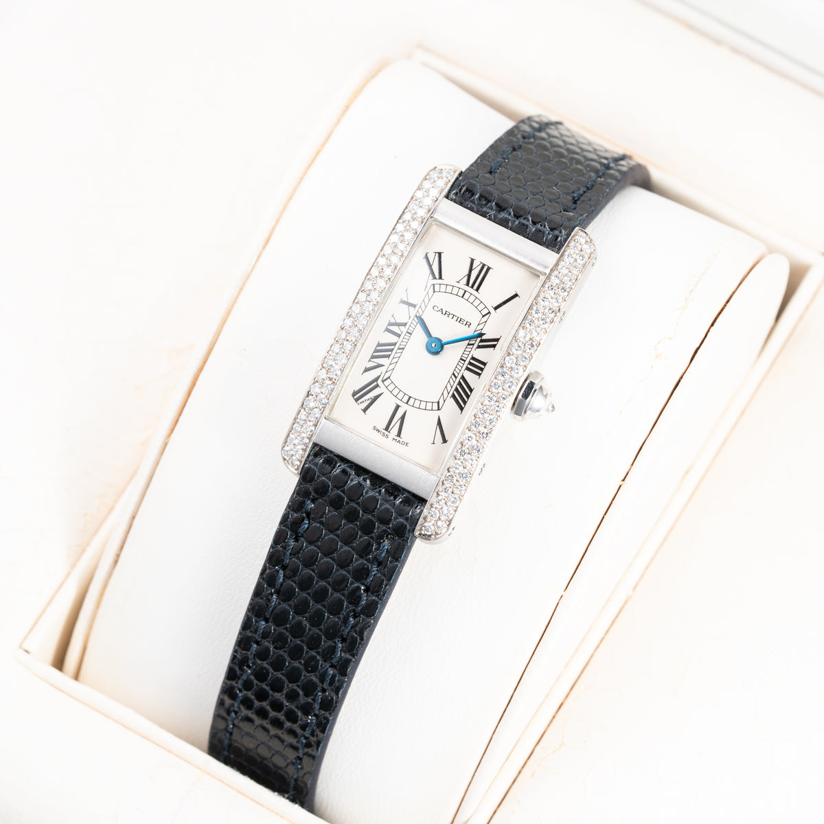Cartier Américaine Factory Diamond Set 18k White Gold Full Set Ref 2489 from 2002