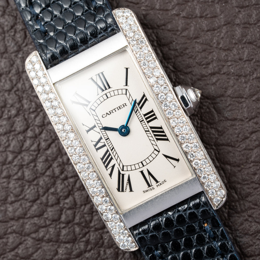 Cartier Américaine Factory Diamond Set 18k White Gold Full Set Ref 2489 from 2002