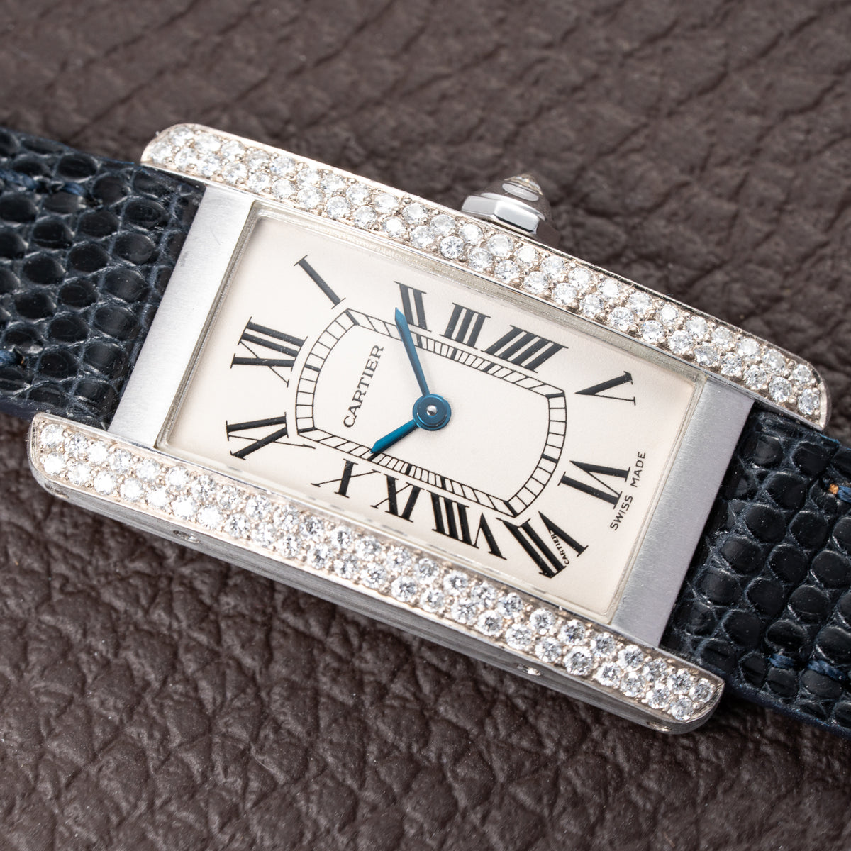 Cartier Américaine Factory Diamond Set 18k White Gold Full Set Ref 2489 from 2002