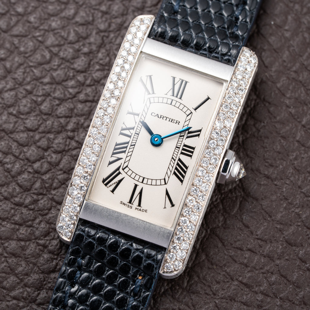 Cartier Américaine Factory Diamond Set 18k White Gold Full Set Ref 2489 from 2002