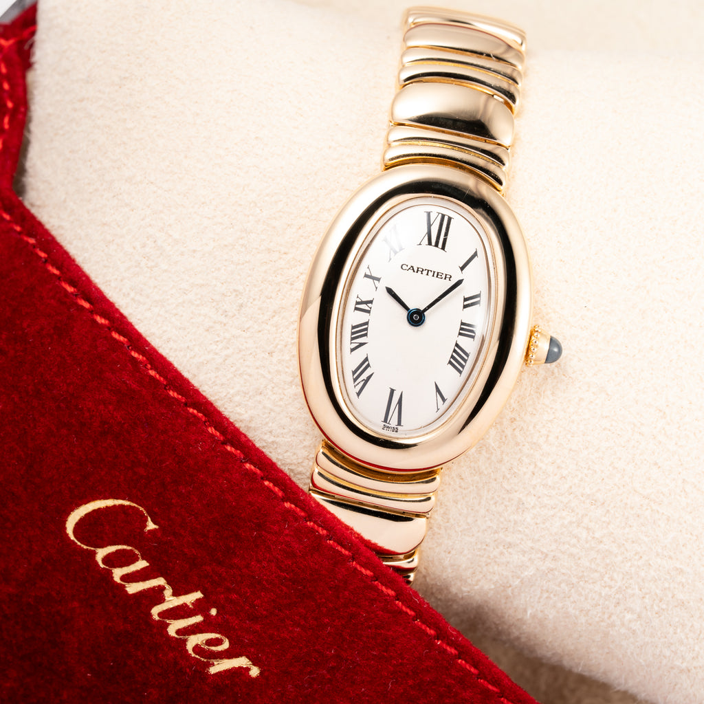 Cartier Baignoire 18K Yellow Gold Quartz with Cartier Service Papers Ref 8057912 from 1990s