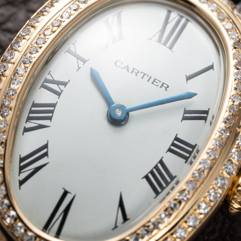 Cartier Baignoire 'Paris' Two-Row Diamond Bezel 18K Yellow Gold Ref. 78094 From 1970s