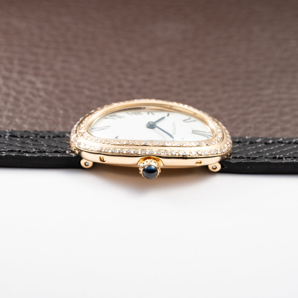 Cartier Baignoire 'Paris' Two-Row Diamond Bezel 18K Yellow Gold Ref. 78094 From 1970s