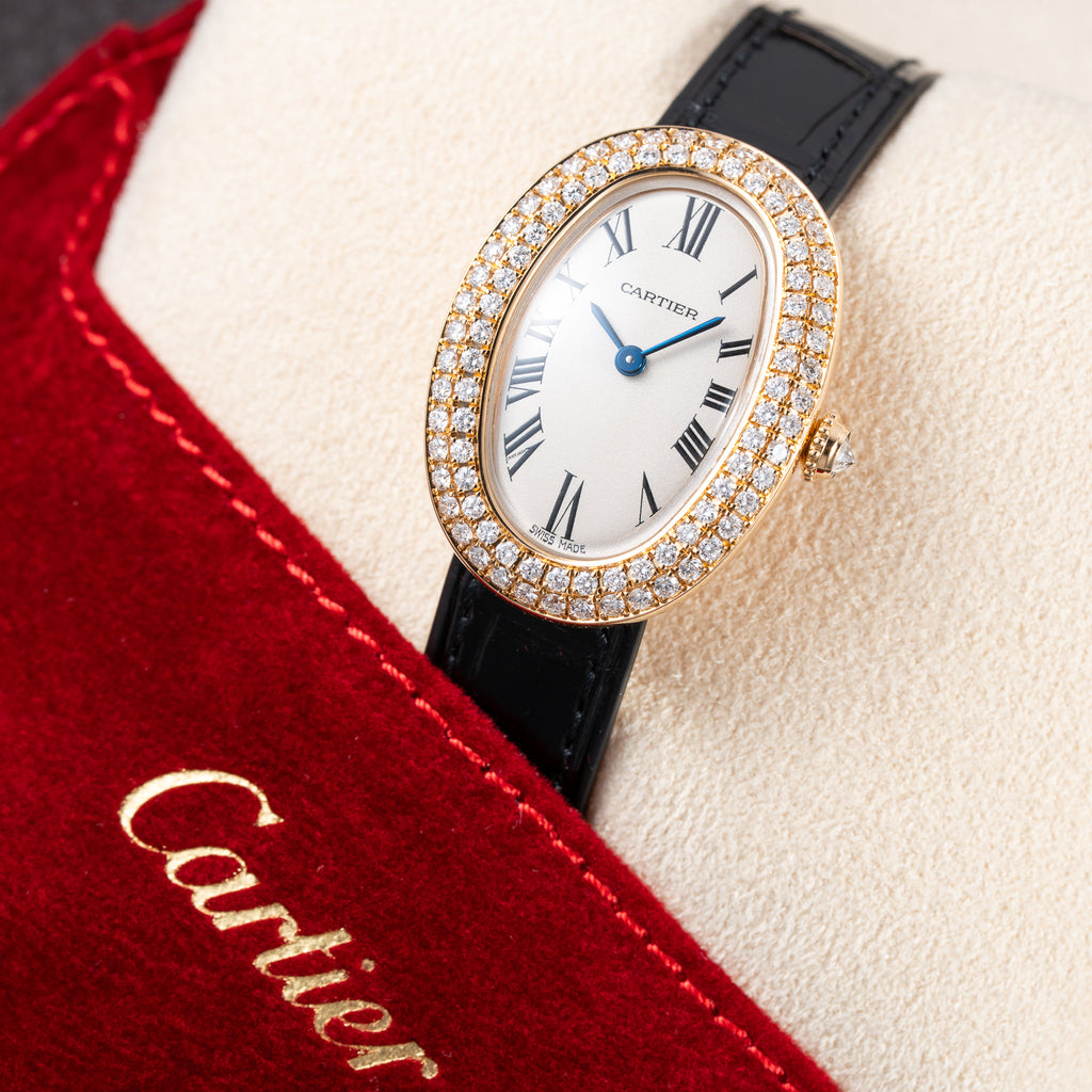 Cartier Baignoire Two-Row Factory Diamond Set 18K Yellow Gold Cartier Serviced 2026 Ref. 866044