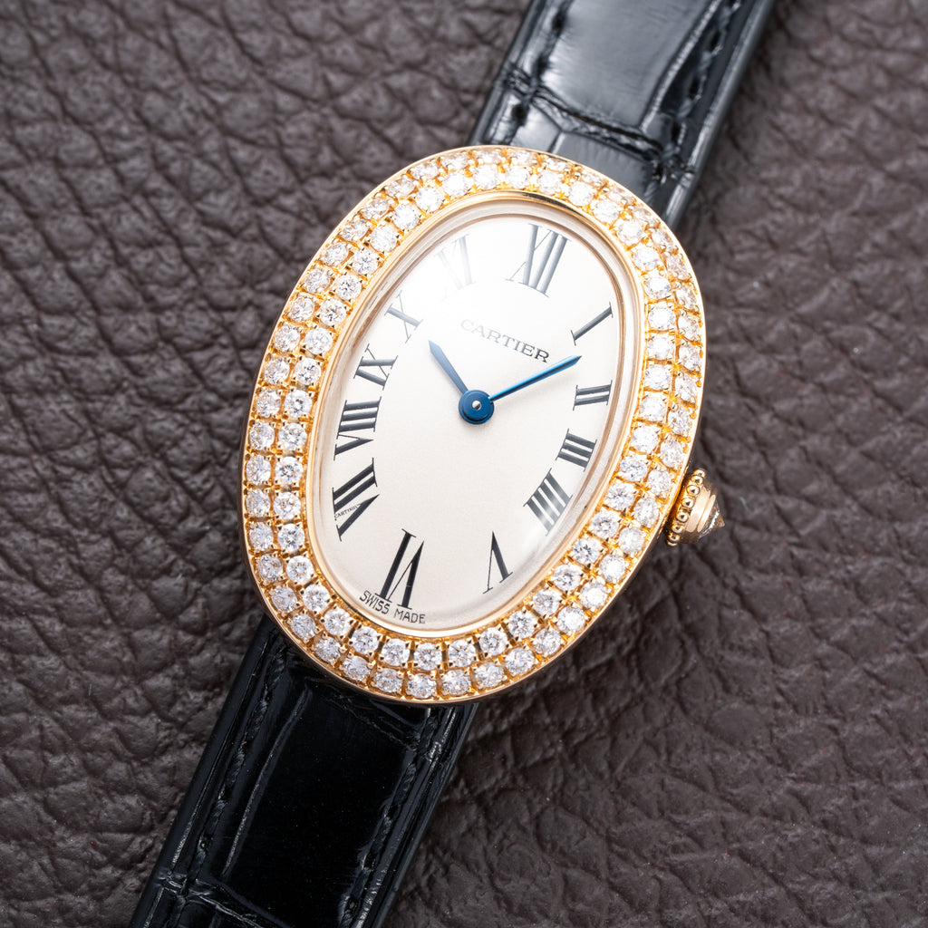 Cartier Baignoire Two-Row Factory Diamond Set 18K Yellow Gold Cartier Serviced 2026 Ref. 866044