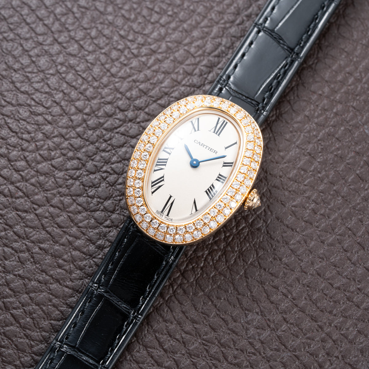 Cartier Baignoire Two-Row Factory Diamond Set 18K Yellow Gold Cartier Serviced 2026 Ref. 866044